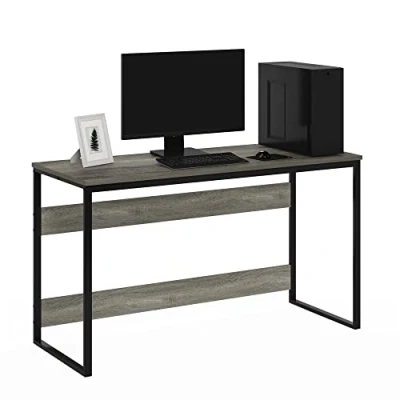 Abbildung von Furinno Moretti Moderner Lifestyle Studienschreibtisch, 132cm breit, Französische Eiche Grau