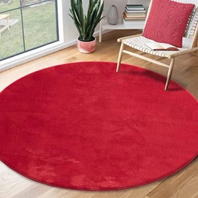 Abbildung von Teppich Relax, Wohnzimmer Teppich, Anti Rutsch Unterseite, Waschbar, Kurzflor, the carpet, Rund, Höhe: 14 mm, Schlafzimmer, Kinderzimmer, flauschig, Felloptik, kuschelig