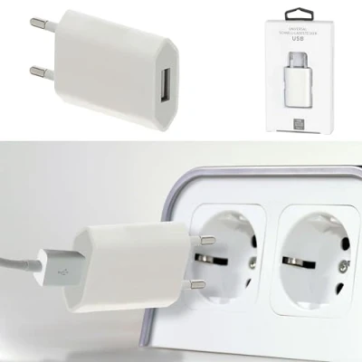 Abbildung von USB C Schnellladegerät 5V 1A 20Watt 220V 56 60HZ Kunststoff weiß Netzteil Netzstecker Netzladeadapter (1 x 1A)