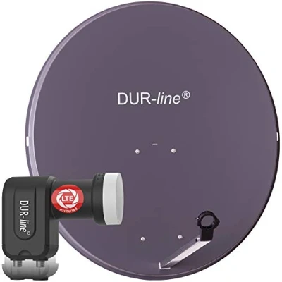 Abbildung von DUR line MDA 90 Anthrazit Digiatale 2 Teilnehmer Satellitenschüssel Komplett Anlage mit +Ultra Twin LNB [Camping, Astra 19,2, DVB S/S2, Full HD, 4K, 3D]
