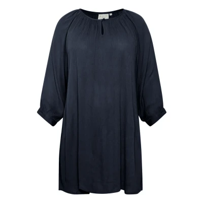 Abbildung von KAFFE CURVE Tunika KCami Damen 3/4 Arm Casual Rundhals Shirt Große Großen Midnight Marine 42