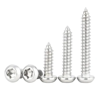 Abbildung von Qrity 50 STÜCKE M4x12mm selbstschneidende Schraube, Torx Flachkopfschrauben, Edelstahl Rundkopf Selbstbohrende Schrauben