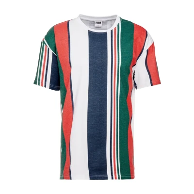Abbildung von Urban Classics Heavy Oversized BIG Stripe TEE Tshirt print, Herren, Größe: Small, White/navy