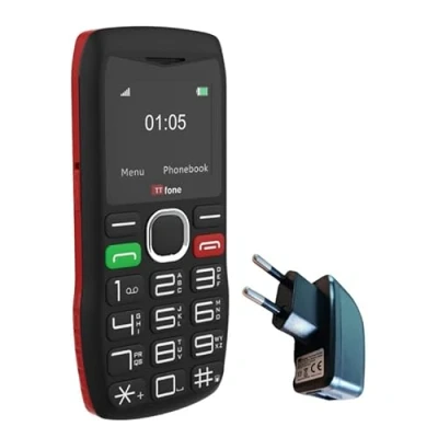 Abbildung von TTfone Seniorenfreundliches Mobiltelefon mit großen Tasten und Notfallknopf, TT880 (mit Netzladegerät)