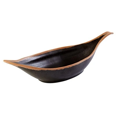 Abbildung von APS 84582 Blattschale CROCKER, 42 x 14 cm, Höhe 9,5 Melamin, braun mit hellbraunem Rand