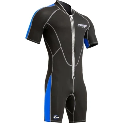 Abbildung von Cressi, Lido Man 2 mm, Shorty Neoprenanzug aus hochelastischem Neopren, Herren, Schwarz Blau, XL