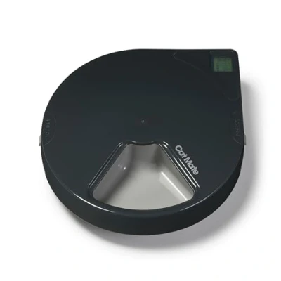Abbildung von Closer Pets C500 Automatischer Futterspender für Haustiere mit digitalem Timer und zwei Kühlakkus, Nass Trockenfutter, 5 Schalen bis zu 330 g, ideal Katzen kleine Hunde, Grau