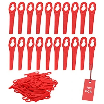 Abbildung von SWAWIS 100 Stücke Rasentrimmer Messer Rot Ersatzmesser Kunststoff Rasenmäherklinge für FRT18A FRT18A1 Kunst 46155 FRT20A1 Zubehör