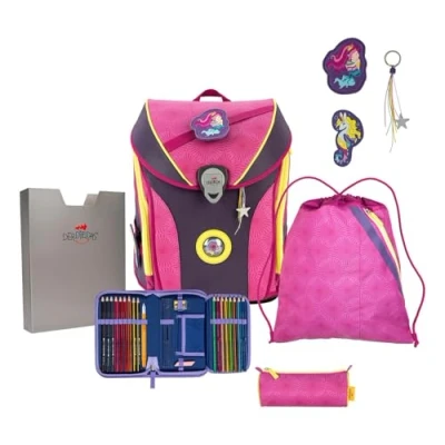Abbildung von DerDieDas ErgoFlex MAX Superflash Schulranzenset 5 teilig Pink Mermaid