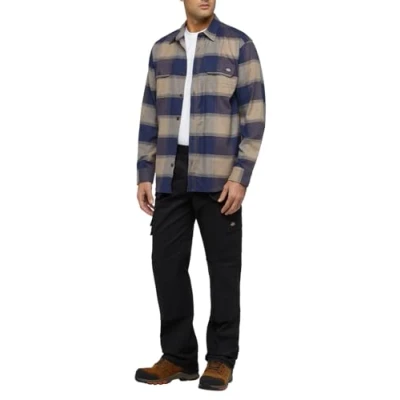 Abbildung von Dickies Mens Flex Flannel LS Relaxed Shirts, Desert Sand, XL