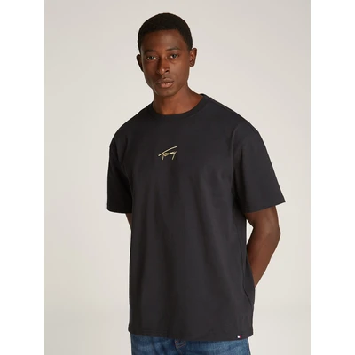 Abbildung von Tommy Jeans T Shirt TJM REG GOLD SIGNATURE TEE EXT Logostickerei