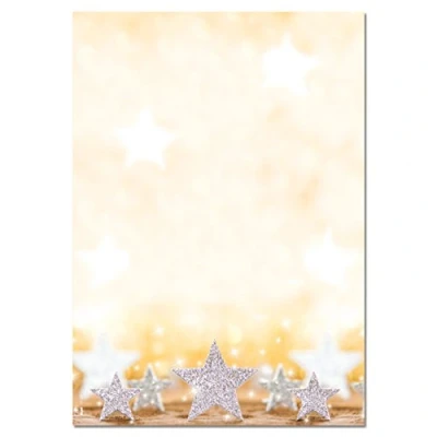 Abbildung von SIGEL DP029 Weihnachtsbriefpapier &quot;Glitter Stars&quot;, DIN A4, 100 Blatt, aus nachhaltigem Papier, weihnachtliches Motiv für Weihnachtspost, Angebote, Einladung, Menükarte