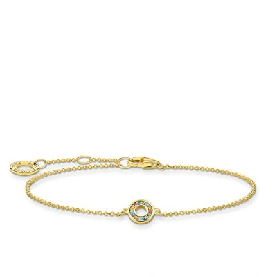 Abbildung von Thomas Sabo Armband farbige Steine gold, 925 Sterlingsilber, 16 19 cm Länge