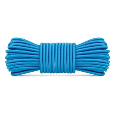 Abbildung von Abma Cord Gummiseil Expanderseil 4mm 10M Gummischnur UV Beständig Planenseil 100% Dehnung Spannseil für Plane, Anhängerplane, Sonnensegel, Zelte, Banner Hellblau
