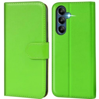 Abbildung von Verco Handyhülle für Samsung Galaxy A35 5G Hülle, Bookcase Tasche Flipcover Case [Kartenfächer/Aufstellfunktion], Grün