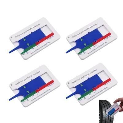Abbildung von Eupneicu Profiltiefenmesser [4 Pcs], Für Reifen, 0 Bis 20 Mm Tiefenmessschieber, Leicht Zu Tragen, Reparaturwerkzeug Zur Messung Der Dicke