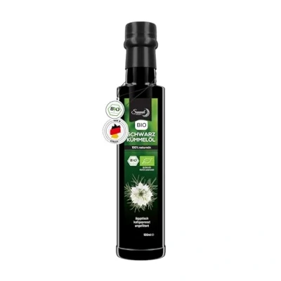 Abbildung von Sunnah Shop® Bio Schwarzkümmelöl ungefiltert kaltgepresst 100ml Black Seed Oil Organic 100% rein aus ägyptischen Nigella Sativa