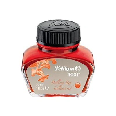 Abbildung von Pelikan 301036 Tintenglas Brillant Tinte 4001, 30 ml, 1 Stück, rot
