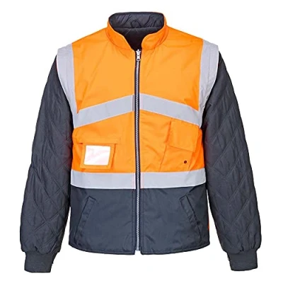 Abbildung von Portwest Zweifarbige Warnschutz Wendejacke , Größe: L, Farbe: Orange/Marine, S769ONRL