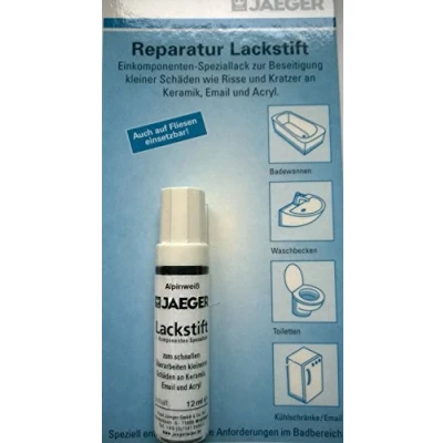 Abbildung von Jaegerlacke Lack 894 Reparaturlack Lackstift für Keramik, Acryl, Emaille, Fliesen, verbrauchsfertig, 12ml