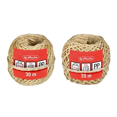 Abbildung von Herlitz 8859720 2er Pack Bindfaden, 30 m und 20 m, braun