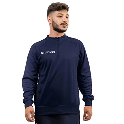 Abbildung von Givova Maglia Tecnica (Half Zip) 500 Sweatshirt, Herren, Blau, 4XS