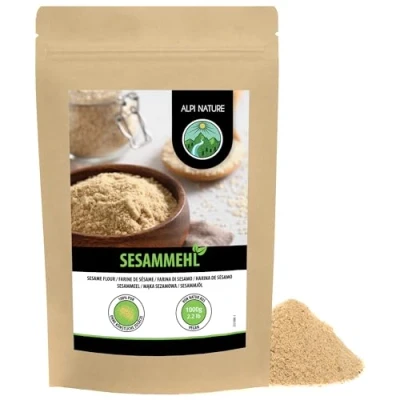 Abbildung von Sesammehl (1kg), Sesam gemahlen, Sesampulver, 100% naturrein, Pulver ohne Zusätze