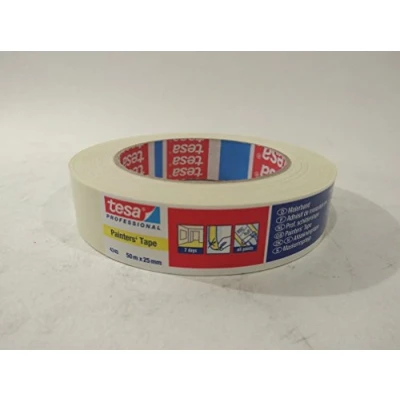 Abbildung von tesa Maler Krepp 4348 Standard Papierabdeckband, 25 mm x 50m leicht gekreppt, ermöglicht die Herstellung leichterer Ab 1 Stück (04348 00016 03)
