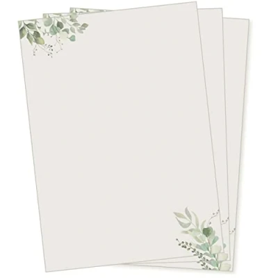 Abbildung von Tara Verde Briefpapier 250 Blatt Papier DIN A4 beidseitig floral Natur Eukalyptus nachhaltig Erwachsene