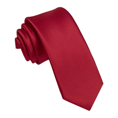 Abbildung von JEMYGINS Schmale Herren Krawatte einfarbig in verschiedenen Farben 6cm (Dunkelrot2)