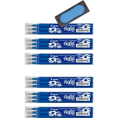 Abbildung von Pilot Tintenrollermine Frixion BLS FR7 L S3 (18 Ersatzmine 0,7 blau + 1 Radierer)