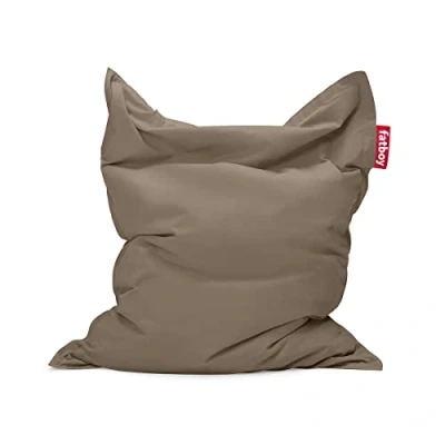 Abbildung von Fatboy Original Stonewashed Sitzsack Indoor Beanbag aus Baumwolle Sitzkissen Taupe Für Erwachsene und Kinder 180 x 140 cm
