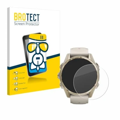Abbildung von BROTECT Schutzglas für Garmin Fenix 8 (43 mm) Schutzfolie Panzer Folie Glas [Extrem Kratzfest 9H, Anti Fingerprint, Ultra Transparent]