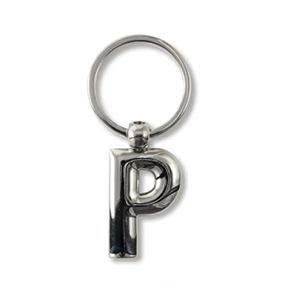 Abbildung von IF Schlüsselanhänger mit Buchstaben P, Metall, personalisierbar, 7 cm, silberfarben, silber, Klassisch