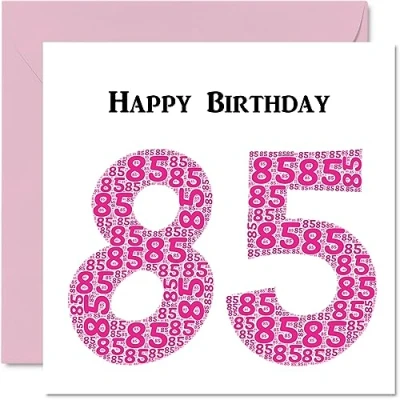 Abbildung von lustige Geburtstagskarte zum 85. Geburtstag für Frau Shapecloud Happy Birthday Karte Vater, Mutter, Großvater, Oma, Onkel, Tante, 145 mm x Grußkarten,
