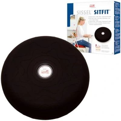 Abbildung von Sissel 22915 Unisex Erwachsene SITFIT Black Magic Luftgefülltes Sitzkissen Balance und Sitzhaltung, Ø 36 cm, Schwarz