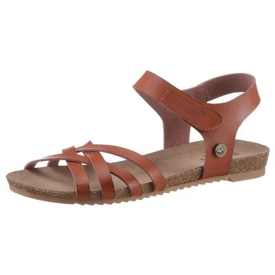 Abbildung von Mustang Shoes Riemchensandale, Sommerschuh, Sandalette, Klettschuh, mit Klettverschluss Riemchen