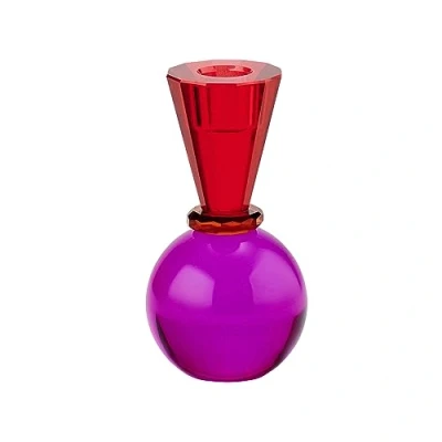 Abbildung von Gift Company Kerzenhalter Sari Kugel Konus, Kerzenständer, Kristallglas, Rot, Pink, 13.5 cm, 1093801003