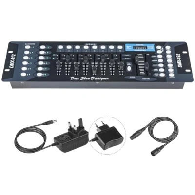 Abbildung von Dmx Controll Lichtmischpult, Controller 192 Kanäle Konsole, Lichtmixer 512 Lichtpult Pult Steuerung für Moving Head Licht Par Lights Fog Machine Partylicht Controler