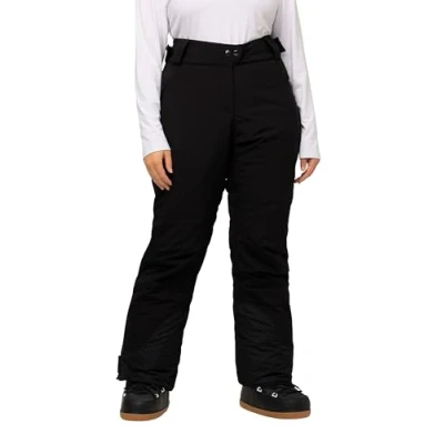 Abbildung von Ulla Popken Damen Funktionshose Skihose Wasserdicht, Uni Hose, schwarz, 42