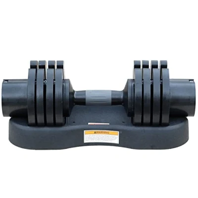 Abbildung von Sporttrend 24® Verstellbare Kurzhantel 12,5KG, 25KG, 32,5KG Hantel mit Stahlscheiben und Ständer (12,5KG schwarz)