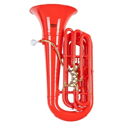 Abbildung von Classic Cantabile MardiBrass Kunststoff Bb Tuba Extrem leicht und sehr stabil Material Korpus: ABS Mundrohr Maschine aus Messing mit Gigbag &amp; Mundstück Farbe: Rot