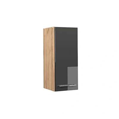 Abbildung von Vicco Hängeschrank Fame Line, Anthrazit Hochglanz/Goldkraft Eiche, 30 cm