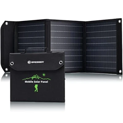 Abbildung von BRESSER Mobiles Solar Ladegerät 40 Watt mit USB u. DC Anschluss Solarladegerät