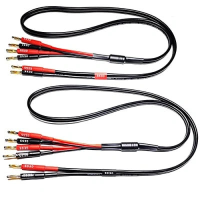 Abbildung von CNCESS CESS 106 3f Bi Wire Bananenstecker Splitter Lautsprecherkabel, 2 auf 4 Bananenstecker, 12 Gauge, Kanal (91 cm)