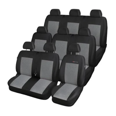Abbildung von Mossa Maßgeschneiderte Sitzbezüge Auto kompatibel mit Renault Trafic III Van (2014 ) 9 Sitzer Autositzbezüge Schonbezüge für Autositze E2