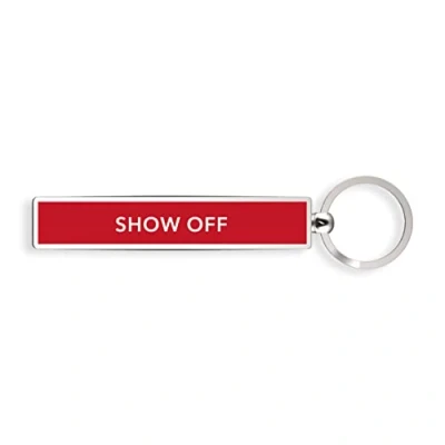 Abbildung von if Show Offs Keys Metal Slogan Keyring Gift Off Schlüsselanhänger, 8 cm, Rot (Red)