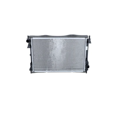 Abbildung von NRF 56041 Kühler, Motorkühlung Aluminium 593 370 17 mit Anbauteilen Kühlrippen gelötet
