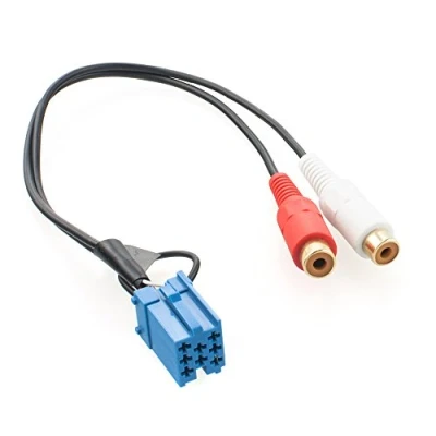 Abbildung von maxxcount AUX Line IN Adapter Kabel (Mini ISO Buchse 8 Pin auf 2X Cinch) kompatibel mit Blaupunkt, Becker, Grundig Auto Radios
