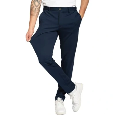 Abbildung von Performance Pants Herren Navy (Größe 27W/32L) Stilvolle Hosen Stretch Chino Hose Anzughose Modische Praktische Männer für Business &amp; Freizeit